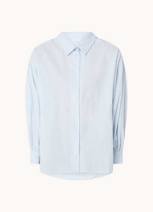 by-bar Sarah oversized blouse met pofmouw - voorkant lichtblauw