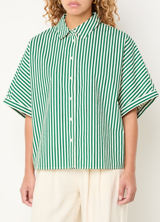 by-bar Sunny blouse met streepprint