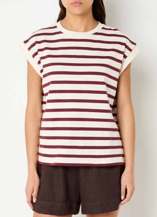by-bar Tobi T-shirt met strepprint
