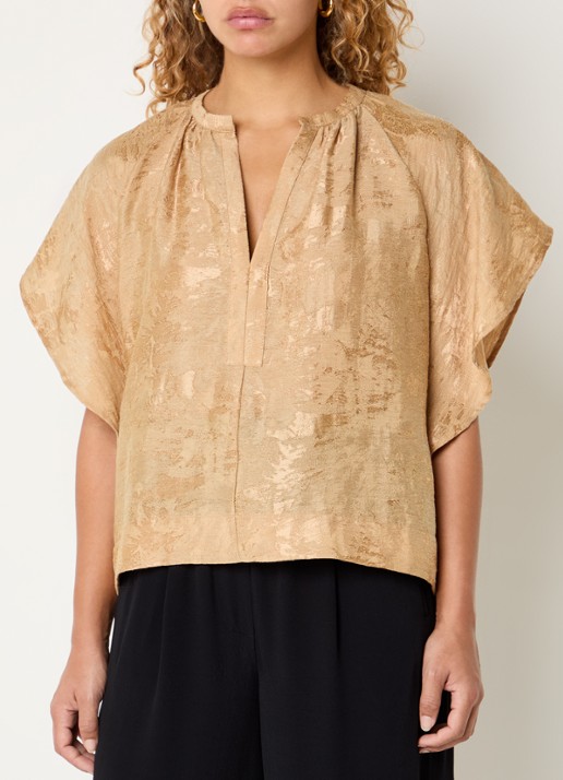 by-bar Vina tuniek met jacquard dessin en V-hals