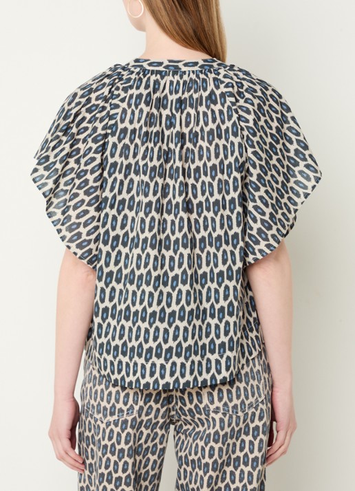 by-bar Vina tuniek met print - achterkant donkerbeige