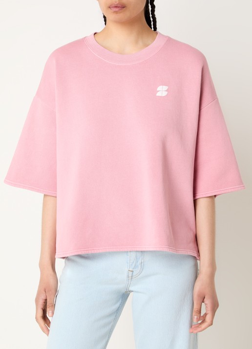 by-bar Willow top met logo- en backprint - achterkant 4 lichtroze