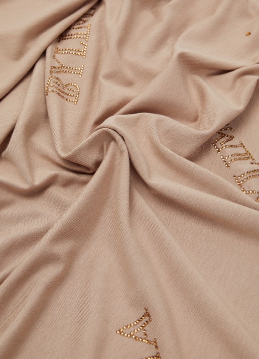 BYLIMA Chiffre sjaal met strass 175 x 70 cm - detail 2 zand