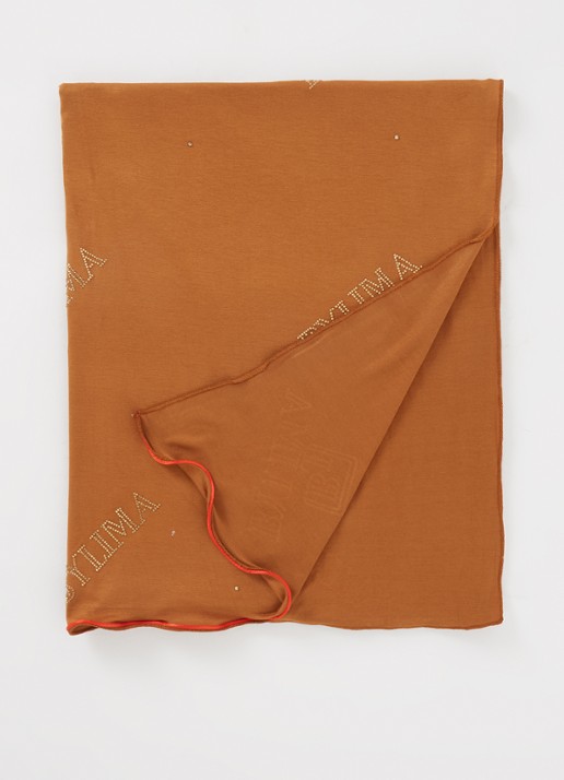 BYLIMA Chiffre sjaal met strass 175 x 70 cm - voorkant 3 cognac