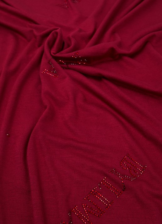 BYLIMA Chiffre sjaal met strass 175 x 70 cm - detail 2 bordeauxrood