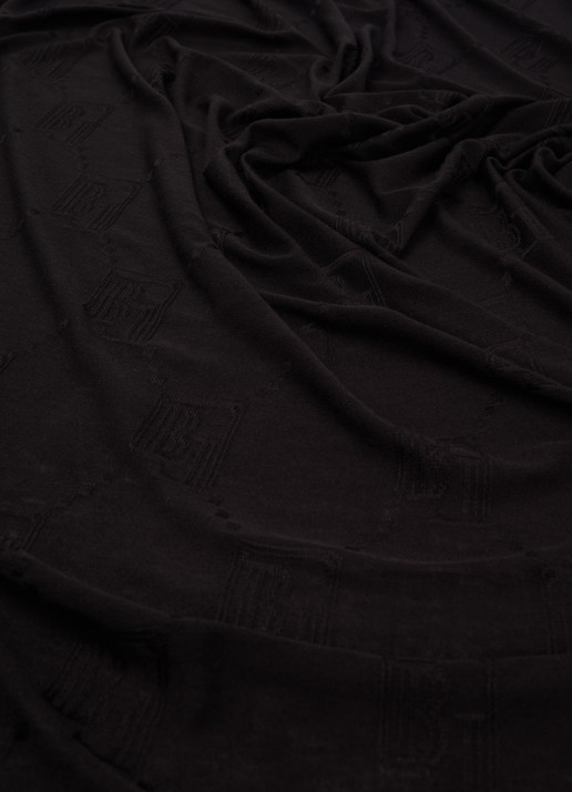 BYLIMA Enchante sjaal met logoprint 180 x 70 cm - detail 2 zwart