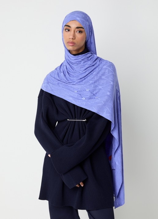 BYLIMA Enchanté sjaal met strass 200 x 75 cm  - voorkant 2 lavendel / paars