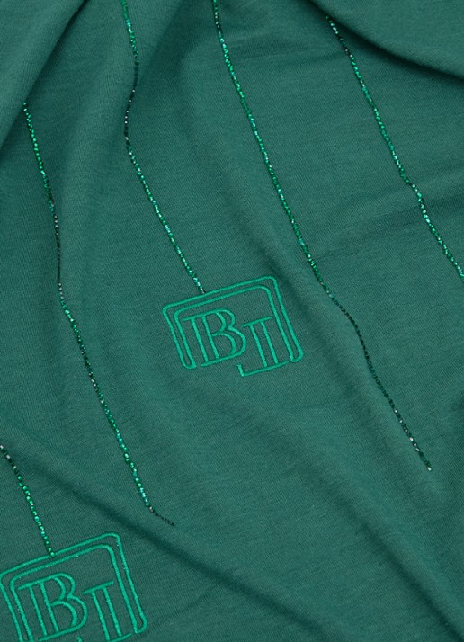 BYLIMA Ricamo sjaal met  logoborduring en strass 75 x 200 cm - detail 3 groen