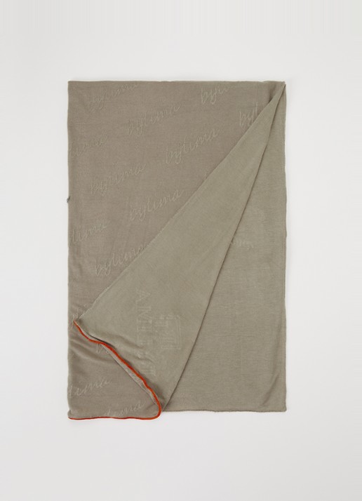 BYLIMA Signature sjaal 200 x 75 cm - voorkant khaki