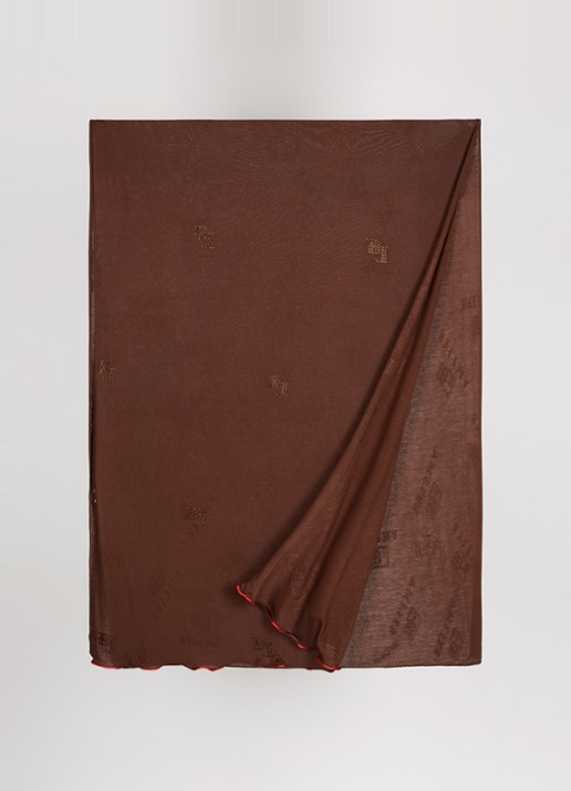 BYLIMA Stamp sjaal met strass 190 x 70 cm - detail 4 bruin