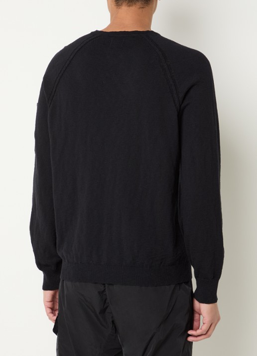 C.P. Company Fijngebreide pullover met logo - achterkant zwart