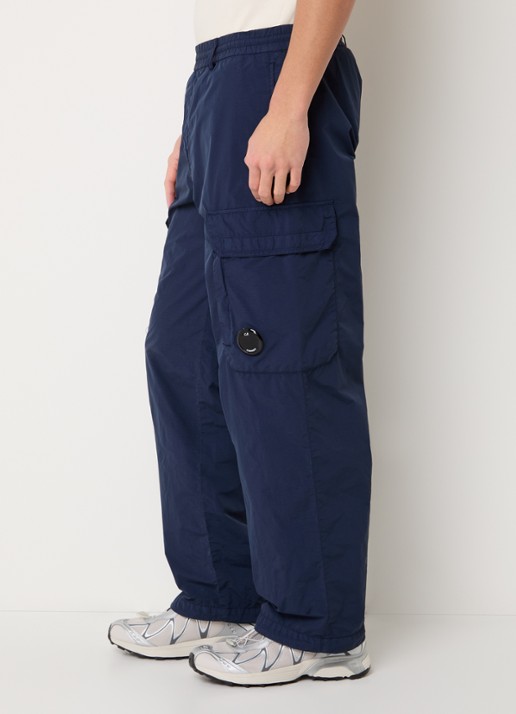 C.P. Company Flatt straight fit cargobroek met steekzakken - detail 4 donkerblauw
