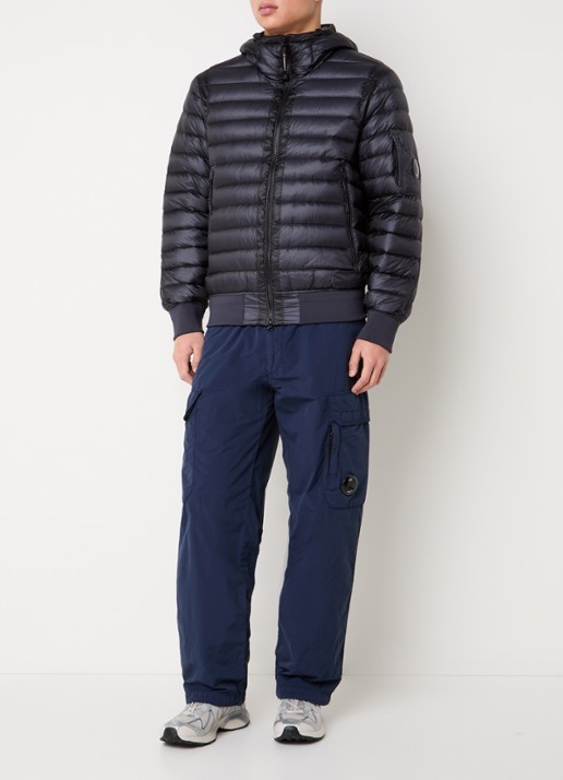 C.P. Company Flatt straight fit cargobroek met steekzakken - voorkant 2 donkerblauw