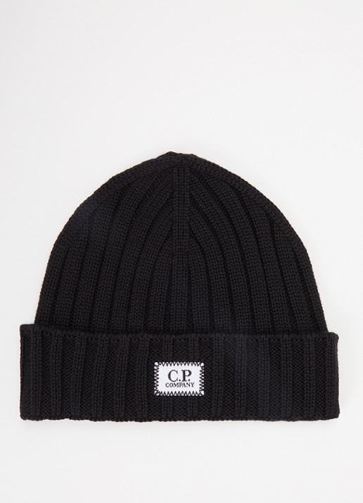 C.P. Company Grofgebreide muts van merino wol met logo
