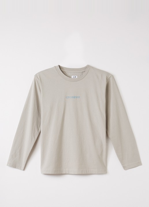 C.P. Company Longsleeve met logo - voorkant lichtgrijs