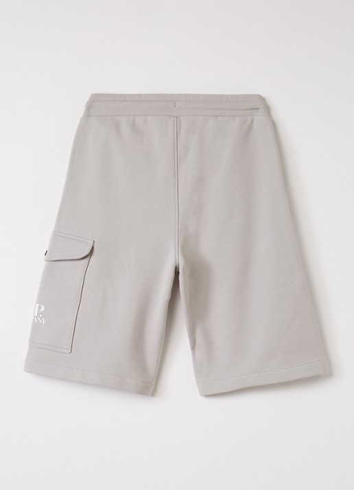 C.P. Company Loose fit korte joggingbroek met klepzak - voorkant 3 grijs