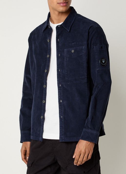 C.P. Company Overshirt van corduroy - detail 4 donkerblauw