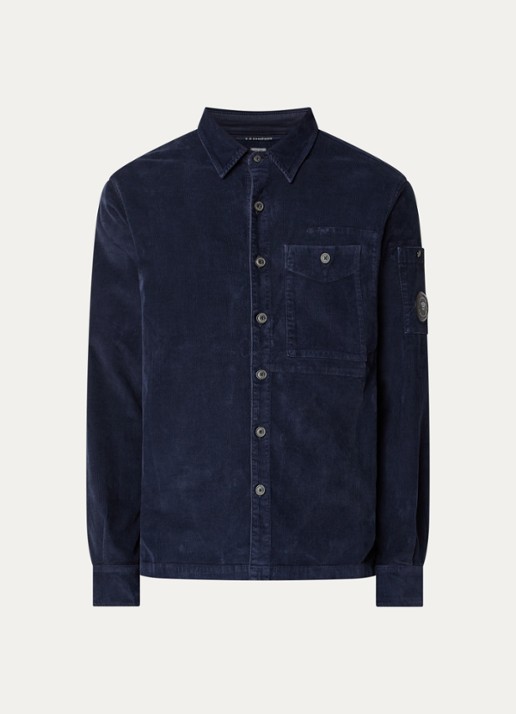 C.P. Company Overshirt van corduroy - voorkant donkerblauw