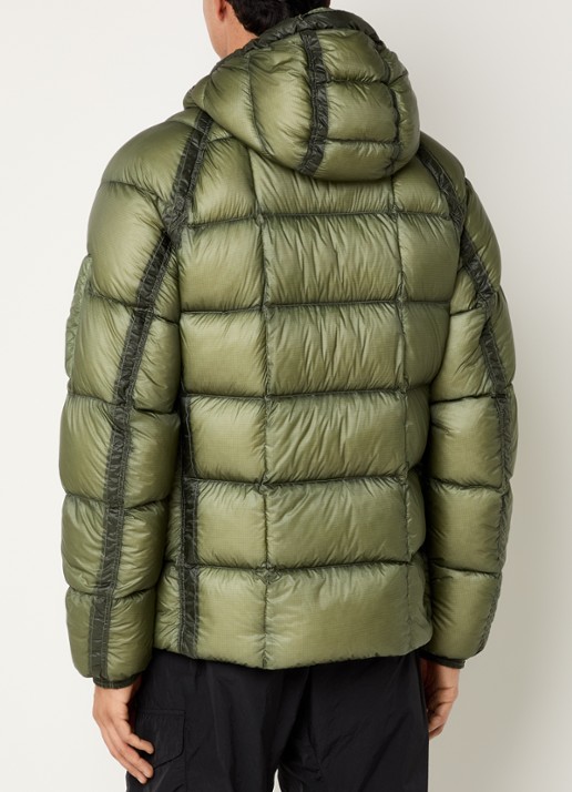 C.P. Company Puffer jack met donsvulling en logo - achterkant 4 mosgroen