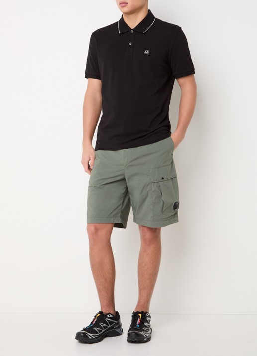 C.P. Company Regular fit polo met logo - voorkant 4 zwart
