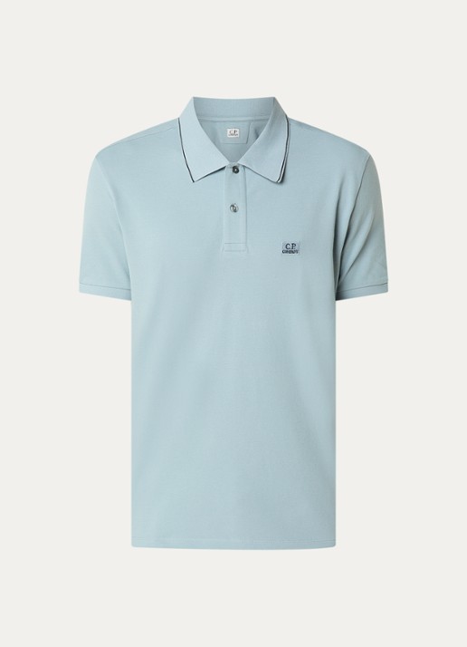 C.P. Company Regular fit polo met logo - voorkant 2 blauwgrijs
