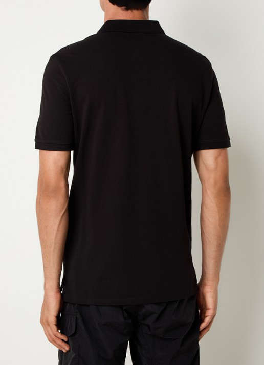 C.P. Company Regular fit polo met logoborduring - achterkant 4 zwart