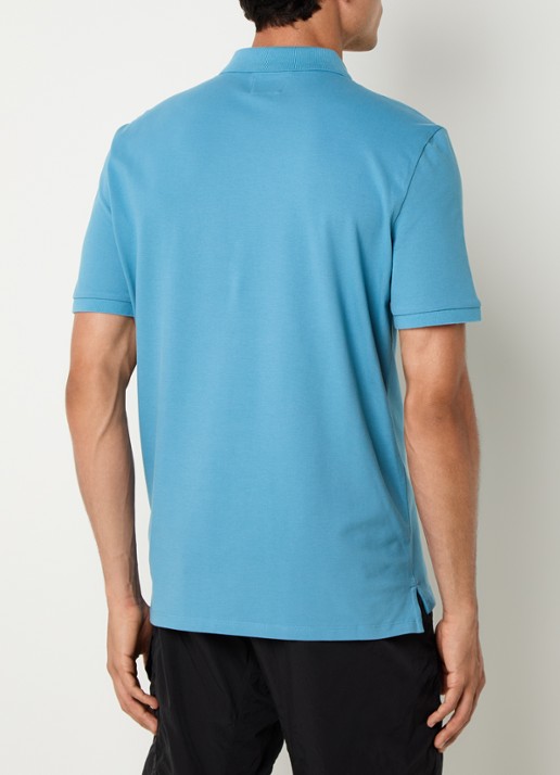 C.P. Company Regular fit polo met logoborduring - achterkant 4 blauw