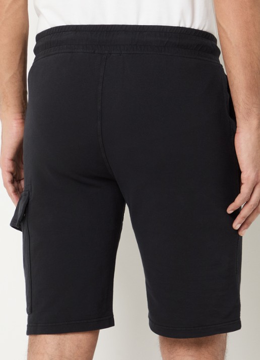 C.P. Company Slim fit korte cargobroek met logo - achterkant 4 zwart
