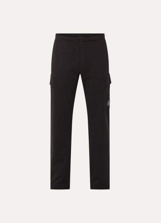C.P. Company Straight fit joggingbroek met klepzakken - voorkant 4 zwart