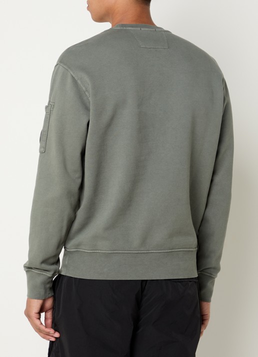 C.P. Company Sweater met logo - achterkant 4 olijfgroen