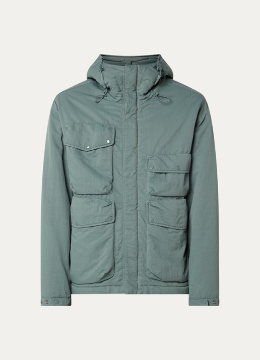 C.P. Company T-Flatt parka met klepzakken - voorkant 2 zeegroen
