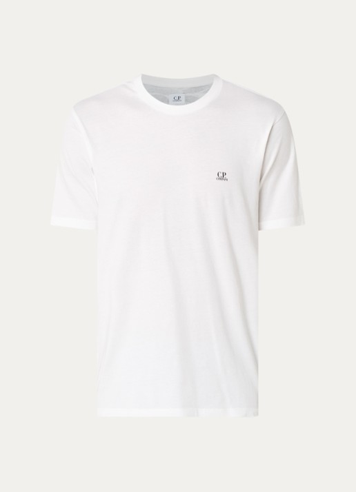 C.P. Company T-shirt met logo- en backprint - voorkant 2 wit