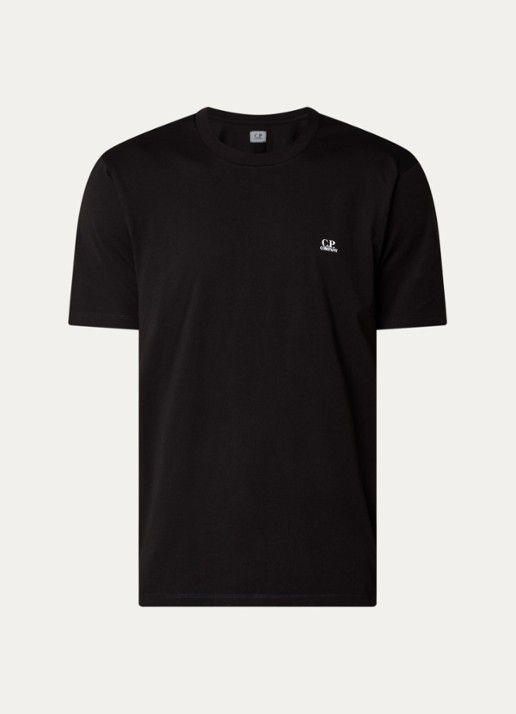 C.P. Company T-shirt met logo- en backprint - voorkant zwart