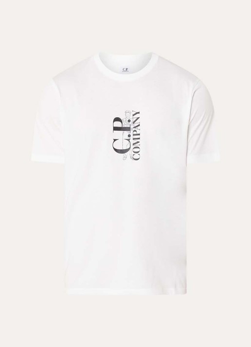 C.P. Company T-shirt met logoprint - voorkant 3 wit