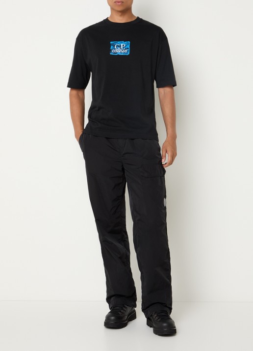 C.P. Company T-shirt met logoprint - voorkant 2 zwart