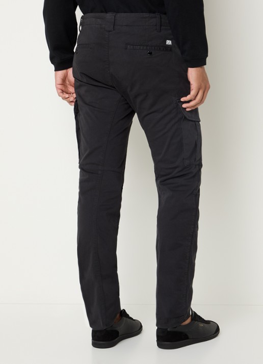C.P. Company Tapered fit cargobroek met logo - achterkant antraciet