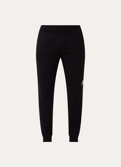 C.P. Company Tapered fit joggingbroek met steekzakken - voorkant zwart