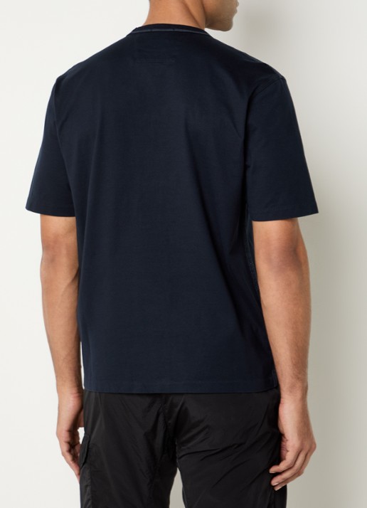 C.P. Company Twisted T-shirt met logoborduring - achterkant 4 donkerblauw