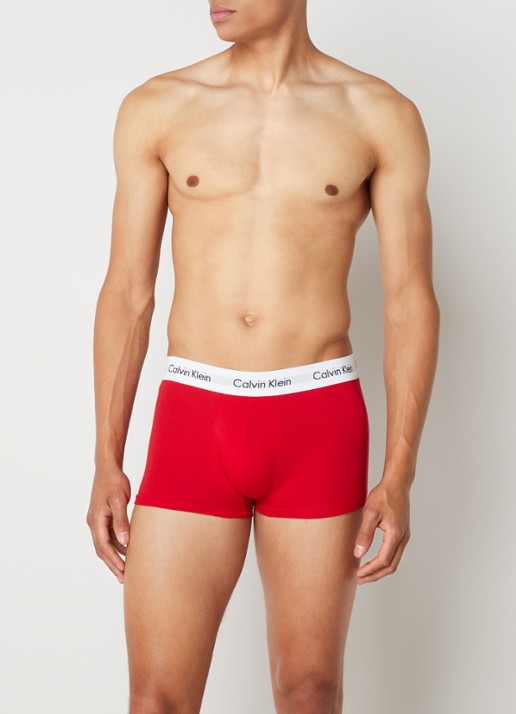 Calvin Klein 3-pack Low rise Trunk 2664 boxershorts - voorkant 4 rood