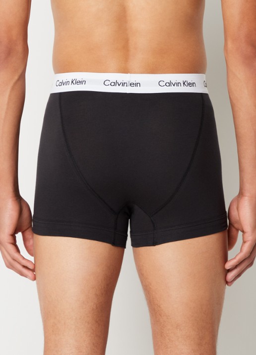 Calvin Klein 3-pack Trunk 2662 boxershorts - achterkant zwart
