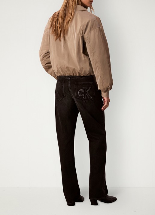 Calvin Klein 90's straight fit jeans met gekleurde wassing - achterkant 6 zwart