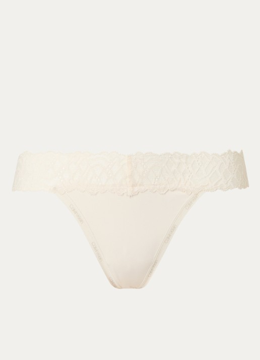 Calvin Klein Attraction slip met details van kant - voorkant 6 ivoor