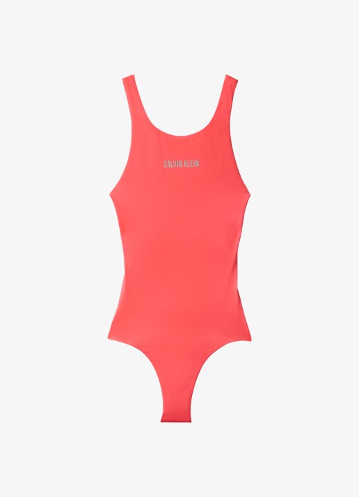 Calvin Klein Badpak met logo - voorkant 2 roze