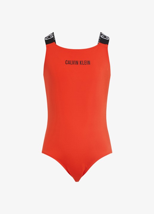 Calvin Klein Badpak met logoprint - voorkant 2 roze
