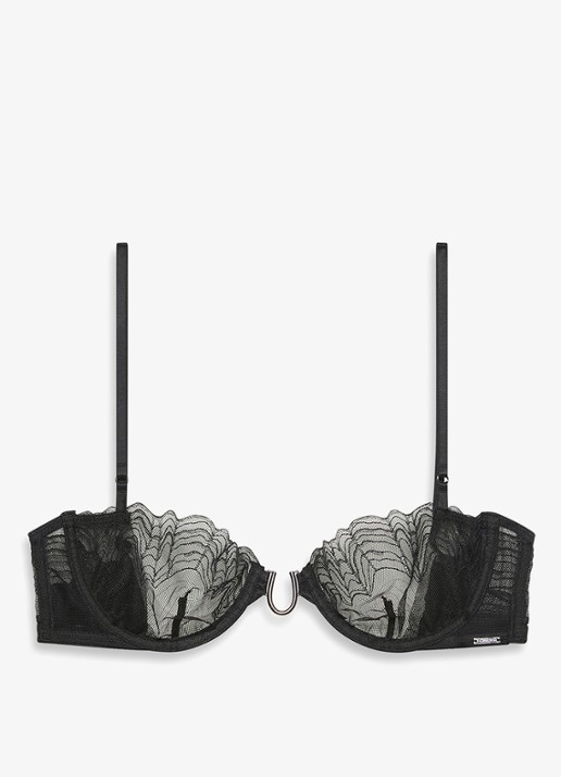 Calvin Klein Balconette bh met kant - voorkant 5 zwart