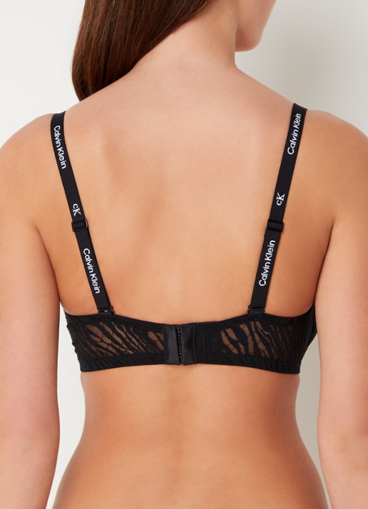 Calvin Klein Balconette bh met zebraprint en beugel - achterkant 4 black-ub1