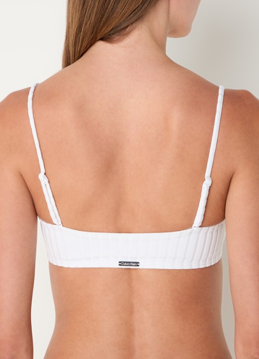 Calvin Klein Bandeau bikinitop met ribstructuur - achterkant 6 gebroken wit