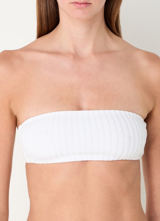 Calvin Klein Bandeau bikinitop met ribstructuur - detail 4 gebroken wit