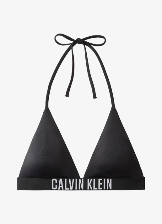 Calvin Klein Bikinitop met logoband - voorkant zwart