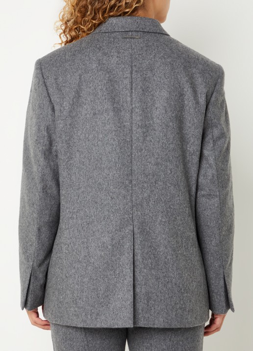 Calvin Klein Blazer in wolblend met paspelzakken - achterkant 5 donkergrijs